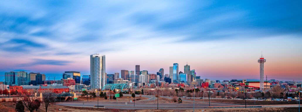 Denver, Colorado, USA Panorama at Twilight